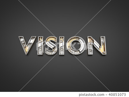 Vision word made from Mechanic alphabet. Vision word made from Mechanic alphabet. 40851073