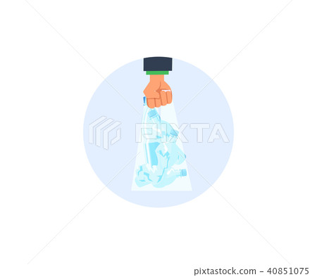 Blank white plastic bag with trash Blank white plastic bag with trash 40851075