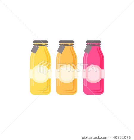 Glass juice bottle with label template Glass juice bottle with label template 40851076