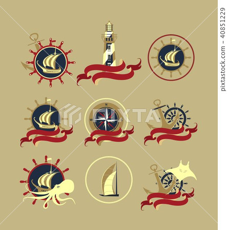 Marine set of badges Marine set of badges 40851229