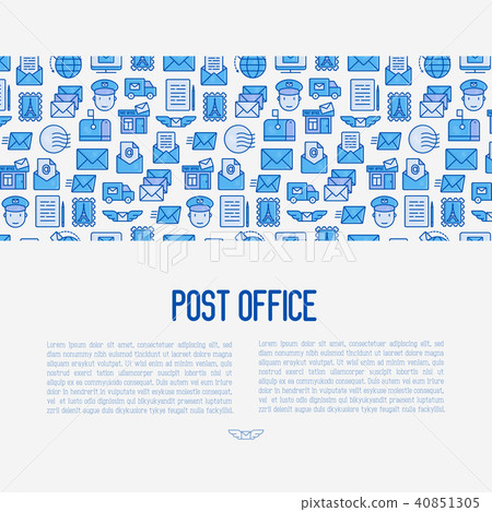 Post office concept with thin line icons 40851305
