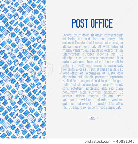 Post office concept with thin line icons Post office concept with thin line icons 40851345