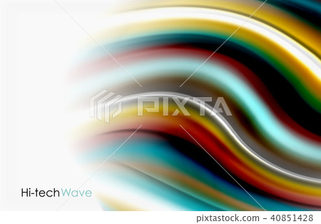 Rainbow color waves, vector blurred abstract background 40851428