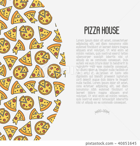 Pizza concept with thin line icons 40851645