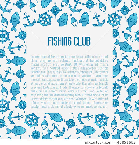 Fishing club concept with fish, bobber 40851692