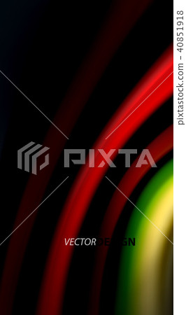 Fluid rainbow colors on black background, vector wave lines and swirls 40851918