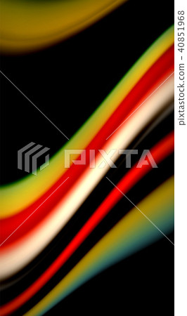 Fluid rainbow colors on black background, vector wave lines and swirls 40851968
