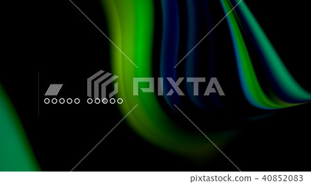 Fluid rainbow colors on black background, vector wave lines and swirls Fluid rainbow colors on black background, vector wave lines and swirls 40852083