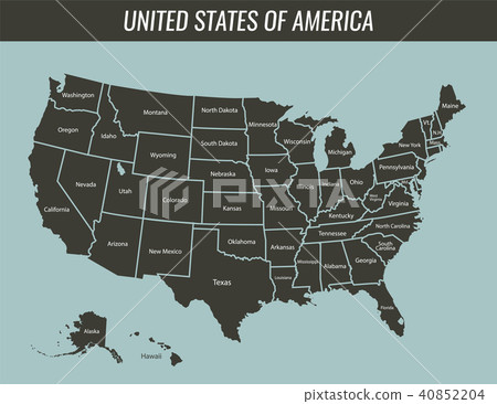 USA map with federal states. All states are selectable. Vector 40852204
