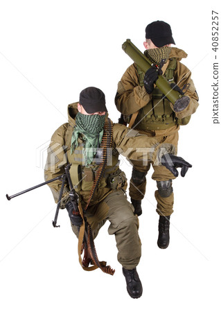 mercenaries with machine gun and rocket launcher 40852257