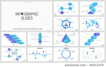 Big set of minimal infographic design templates. Graphs, workflow and bar charts, round and cutaway Big set of minimal infographic design templates. Graphs, workflow and bar charts, round and cutaway 40852479