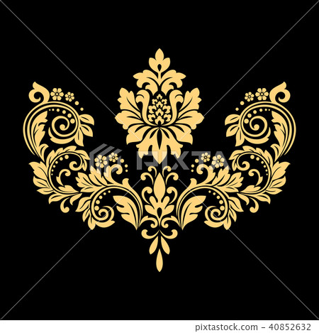 Golden vector pattern on a black background. - Stock Illustration ...