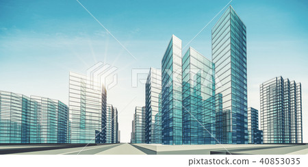 City scene 3d rendering 40853035