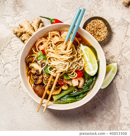 Asian soup with noodles 40853308