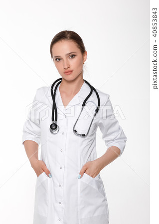 woman doctor with white coat 40853843