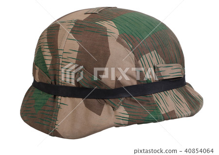 camouflaged nazi german helmet with goggles 40854064