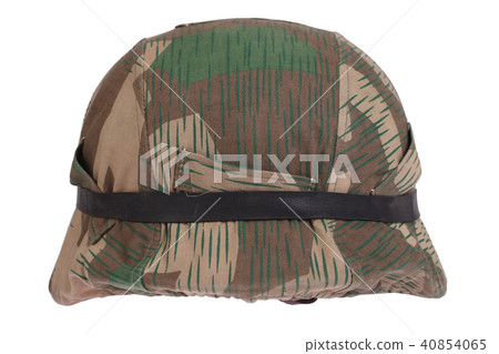 camouflaged nazi german helmet with goggles 40854065