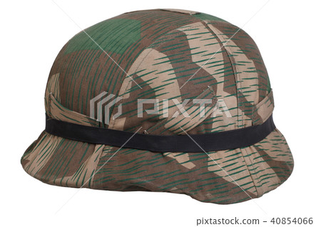 camouflaged nazi german helmet with goggles 40854066