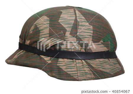 camouflaged nazi german helmet with goggles 40854067