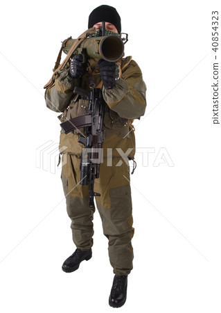 terrorist with kalashnikov rifle with under-barrel grenade launcher terrorist with kalashnikov rifle with under-barrel grenade launcher 40854323