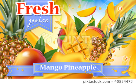 Vector ads 3d promotion banner, Realistic mango 40854473
