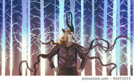 human with springbok head human with springbok head 40855055