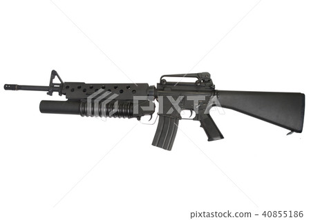 M16 rifle equipped with an M203 grenade launcher M16 rifle equipped with an M203 grenade launcher 40855186