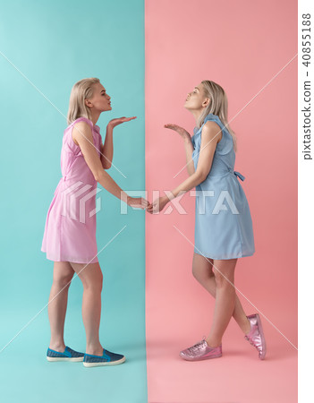Young sisters loving each other Young sisters loving each other 40855188
