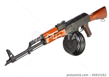 Kalashnikov assault rifle with Round Drum Magazine 40855262