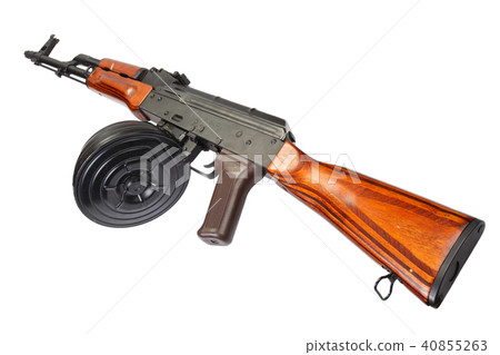 Kalashnikov assault rifle with Round Drum Magazine 40855263
