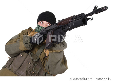insurgent wearing shemagh with kalashnikov rifle insurgent wearing shemagh with kalashnikov rifle 40855519