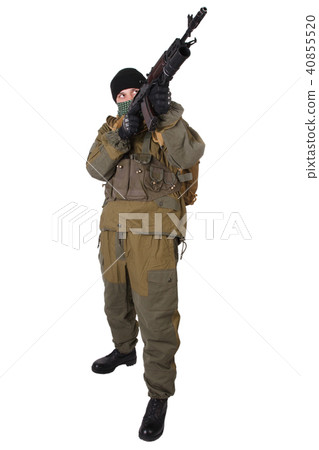 insurgent wearing shemagh with kalashnikov rifle 40855520