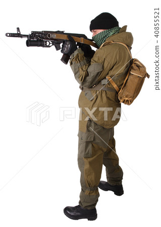 insurgent wearing shemagh with kalashnikov rifle insurgent wearing shemagh with kalashnikov rifle 40855521