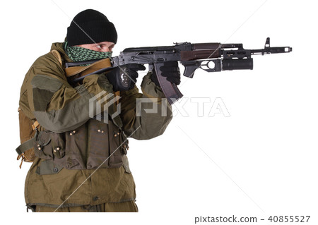 insurgent wearing shemagh with kalashnikov rifle insurgent wearing shemagh with kalashnikov rifle 40855527