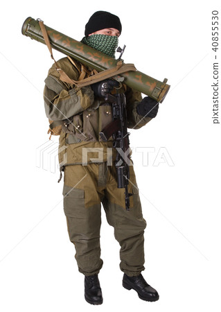 insurgent wearing shemagh with RPG rocket launcher 40855530