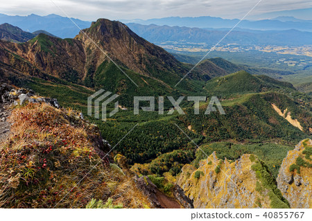 Mt. Adaake and Gosha-hut and Akatake mine seen from Yatsugatake mountain range and Yokoyama main peak 40855767