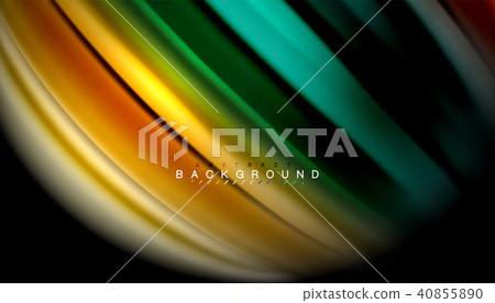 Abstract wave lines fluid rainbow style color stripes on black background Abstract wave lines fluid rainbow style color stripes on black background 40855890