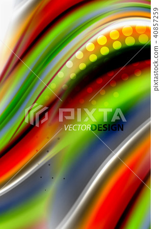 Rainbow color waves, vector blurred abstract background 40857259
