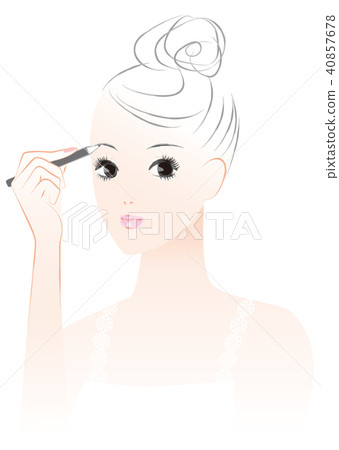 做化妝的女人。眉。 40857678