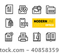 icons set of office stuff and secure data informat 40858359