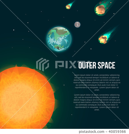 Outer space poster with earth Outer space poster with earth 40859366