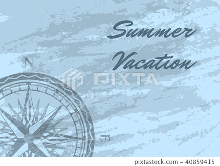 Summer vacation banner with wind rose Summer vacation banner with wind rose 40859415