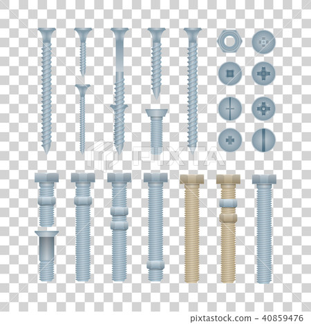 Steel bolts with nuts and screws set Steel bolts with nuts and screws set 40859476