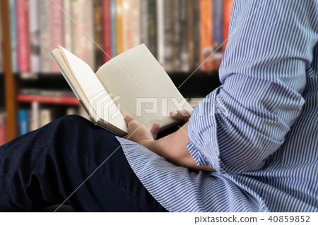 students reading book in library learning and  40859852