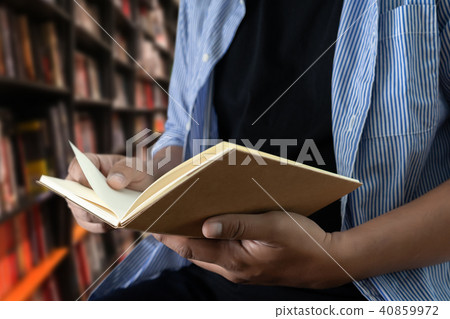 students reading book in library learning and  40859972