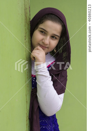 A close up portrait of a thinking beautiful girl A close up portrait of a thinking beautiful girl 40860213