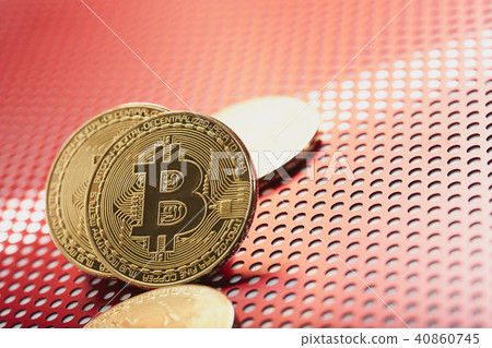 Bitcoin gold coin virtual currency gold red aluminum punch Bitcoin gold coin virtual currency gold red aluminum punch 40860745