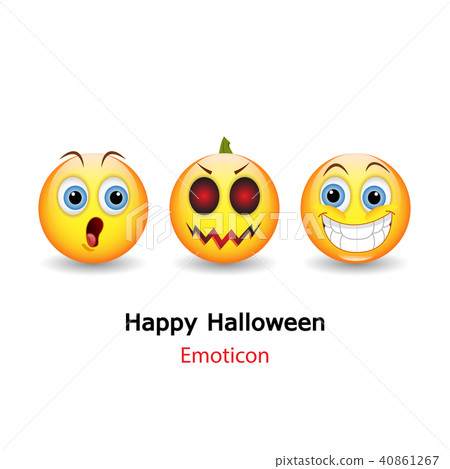 Emoticon with happy halloween 40861267