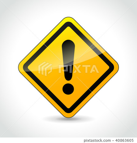 warning yellow sign on white background 40863605