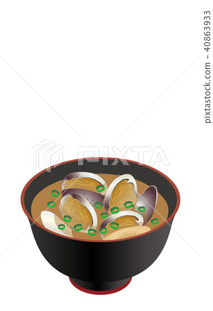 Miso soup of today's rice clam Miso soup of today's rice clam 40863933